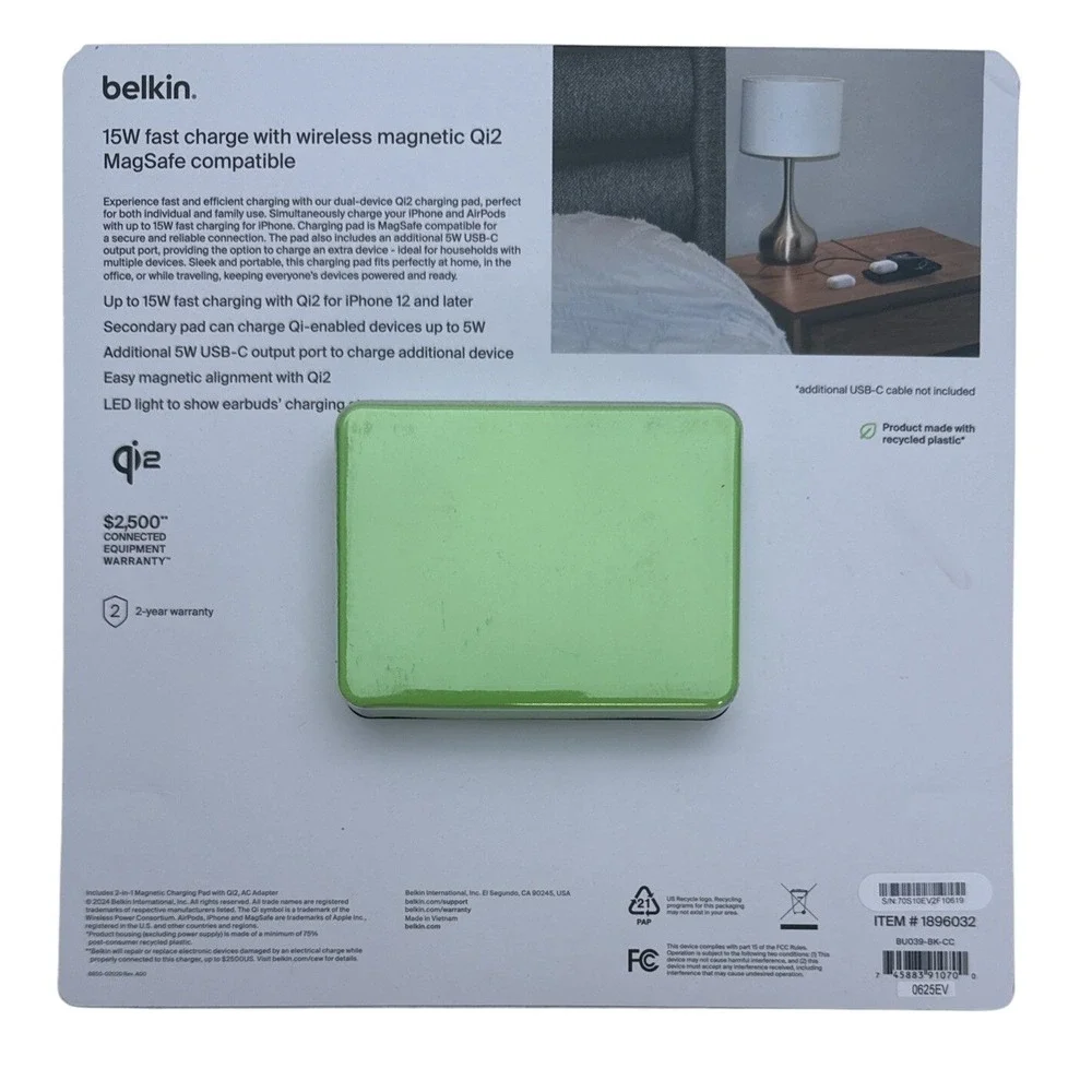 Belkin BoostCharge Pro 2-in-1 Magnetic Wireless Charging Pad with Qi2